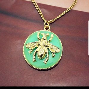Gold Bee Pendant Necklace